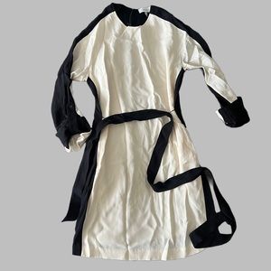 Reiss Black and Beige LongSleeve Dress